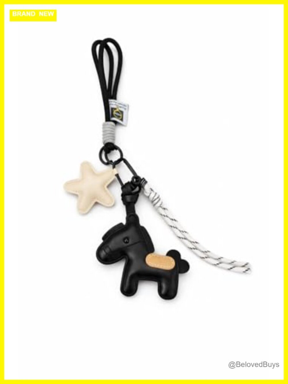 Faux Leather Horse Keychain Bag Charm with Pearl Accent for Handbags, Purses,